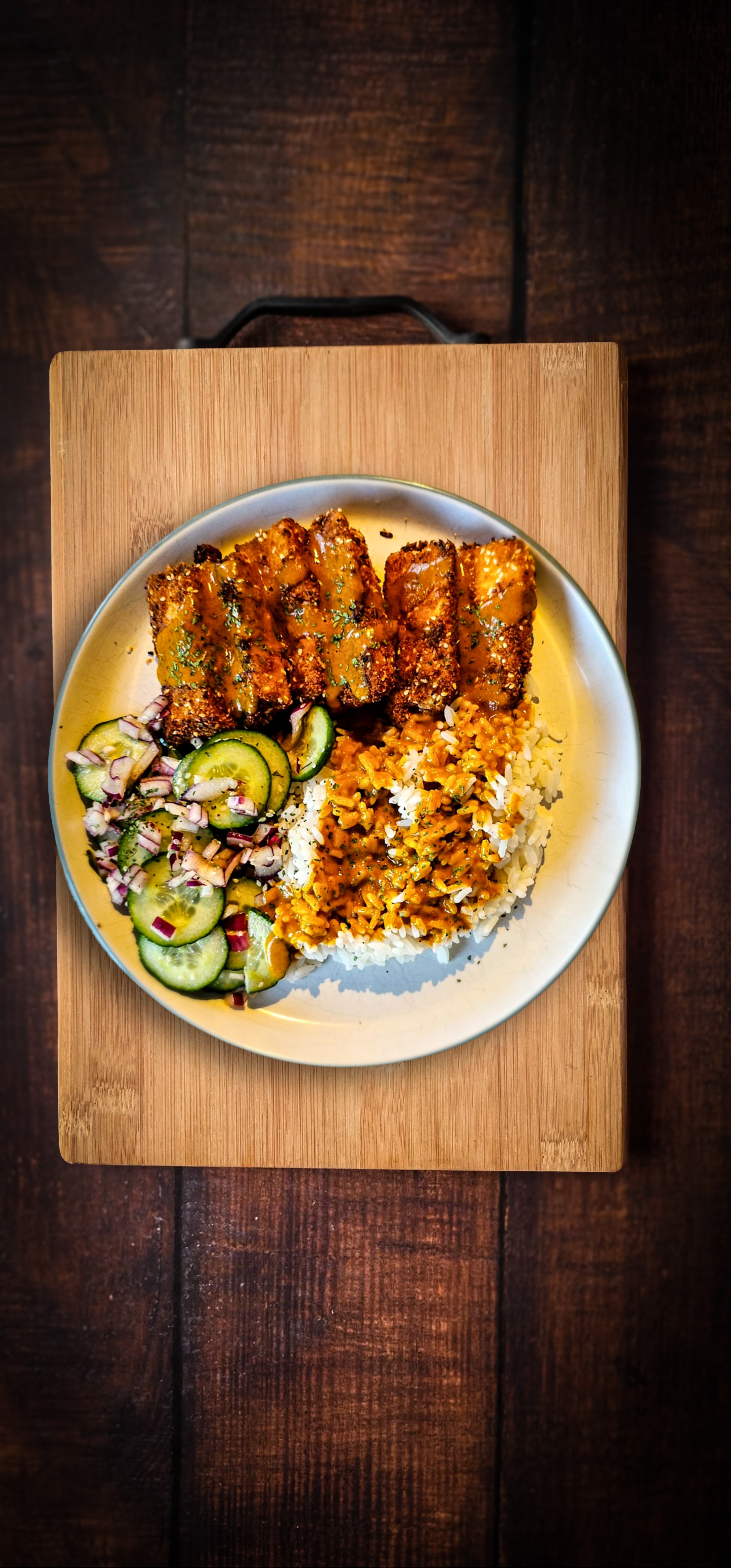 Coconut tofu katsu curry